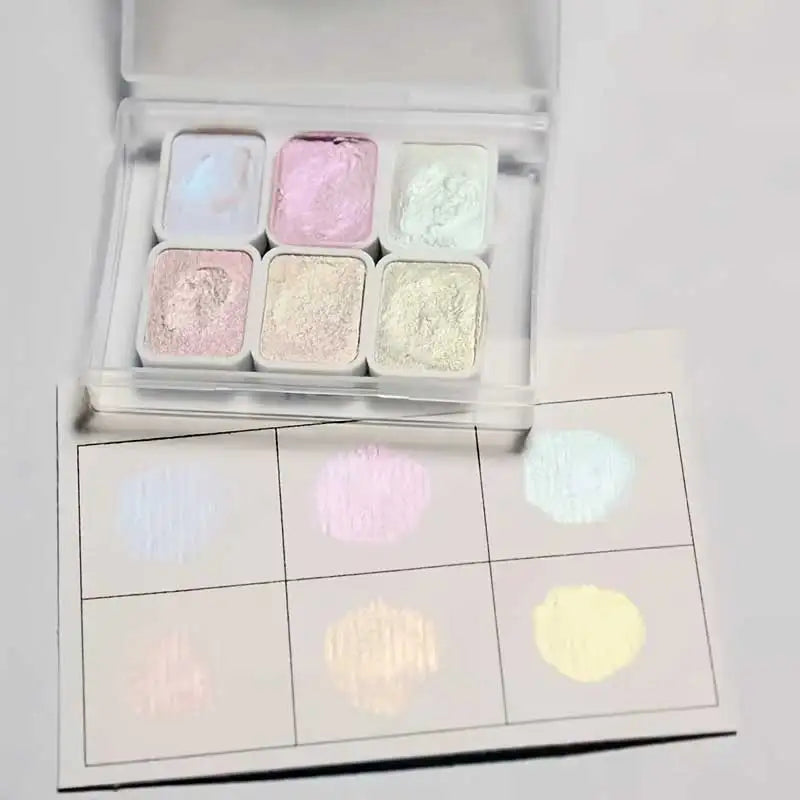 Set di 6 colori perla ad acquerello per pittura cinese e calligrafia