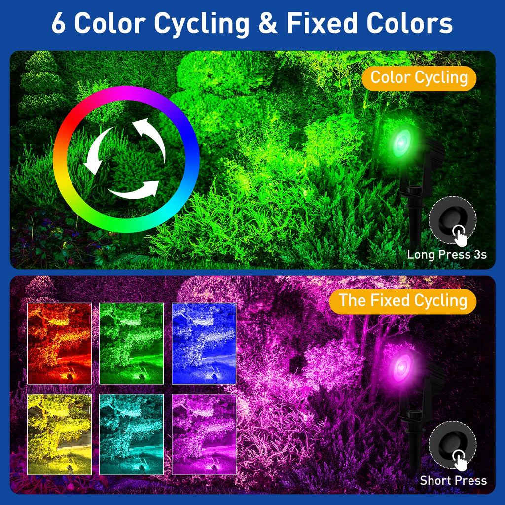 Lampada da Giardino Solare LED 3000K/6000K/RGB, IP65, 5 m, Dimmabile
