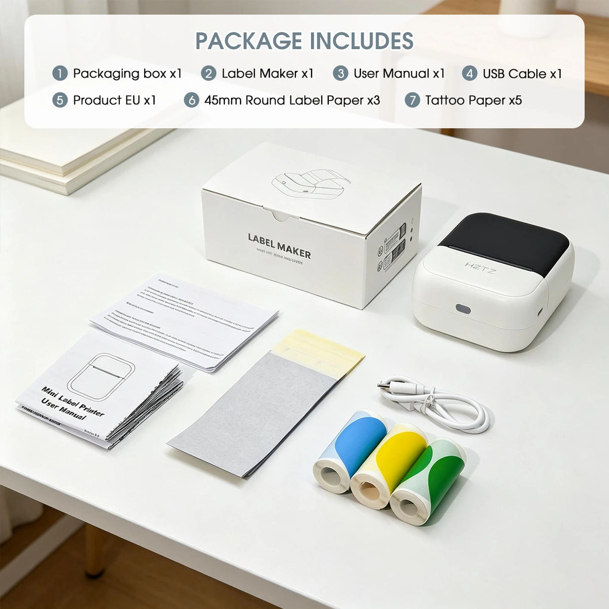 Stampante termica Bluetooth portatile 45 mm – stampa senza inchiostro per casa