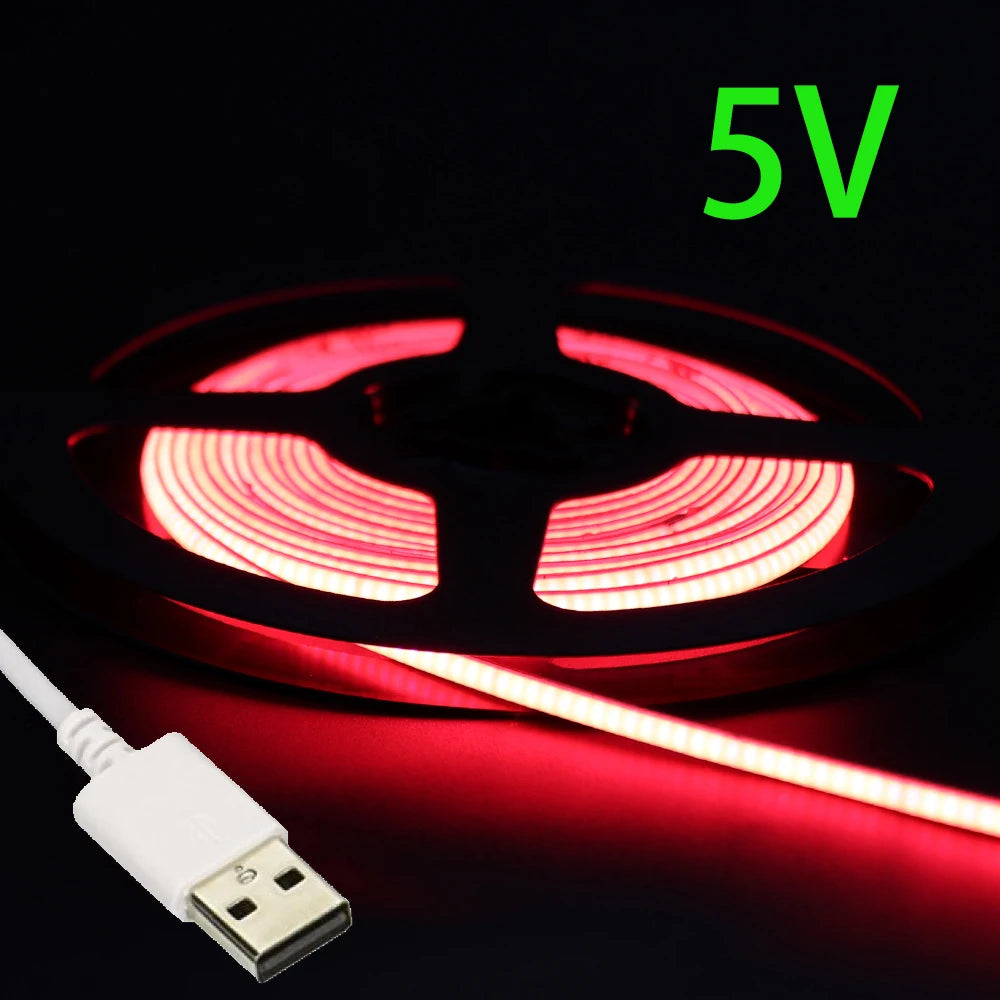 Striscia LED USB 5V COB Multicolore 2,7 mm – 480 LED per PC e Ambienti Interni