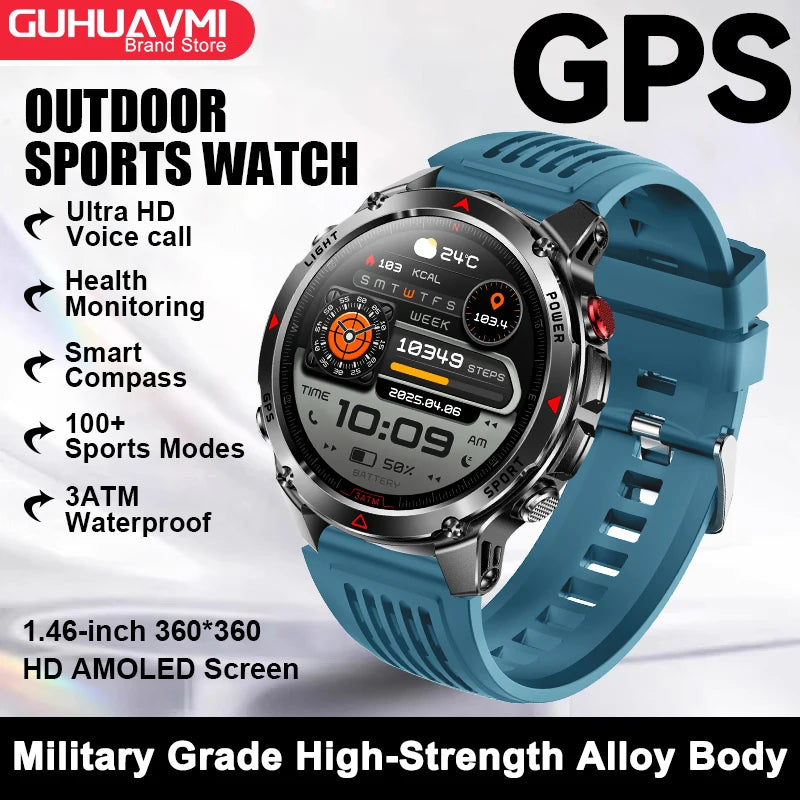 Smartwatch GPS 2026 con AMOLED 1.46", impermeabile 3ATM e batteria 540 mAh