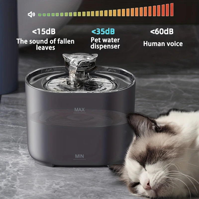 Fontana Acqua 2,2 L per Gatti e Cani – Filtro e Pompa Ultra Silenziosa