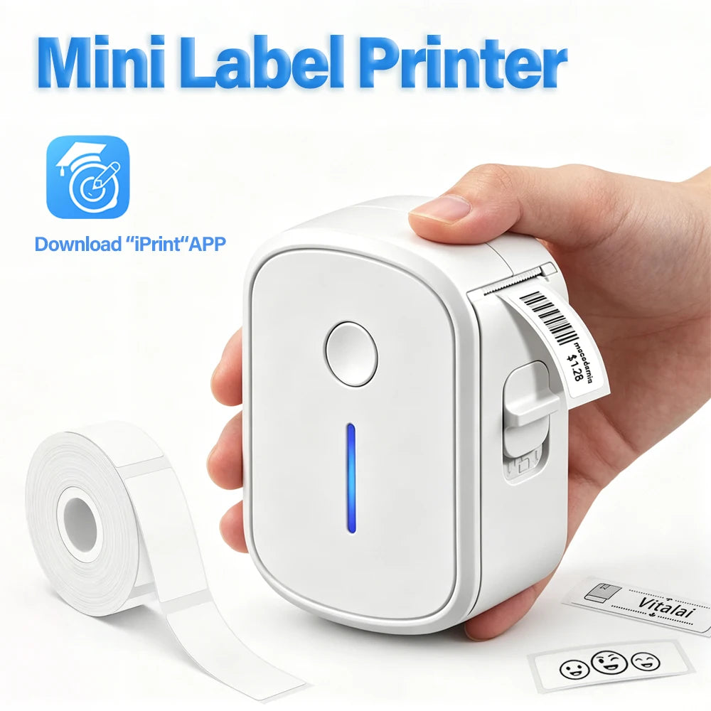 Stampante Mini Etichette Termiche Bluetooth Portatile, 15 mm, 16 ppm
