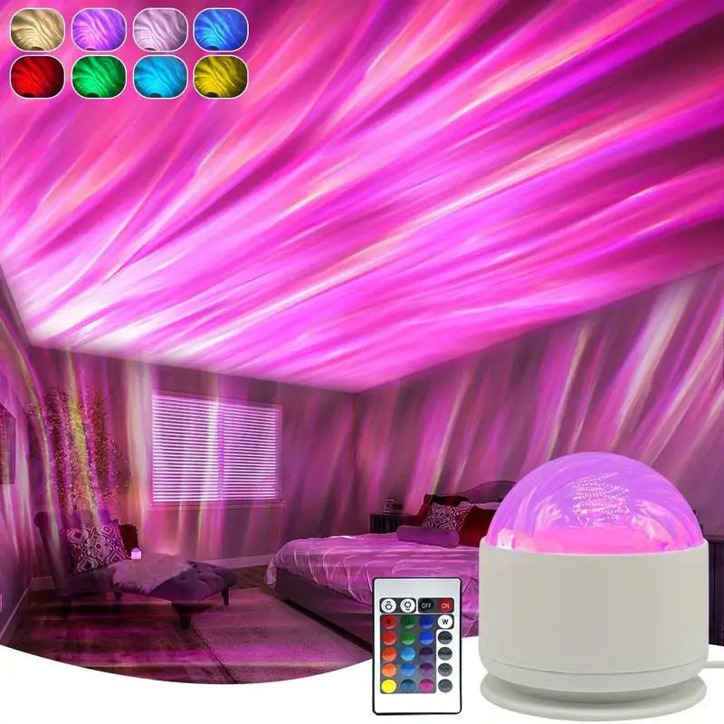 Proiettore LED Aurora 16 colori – Lampada notte USB per camera bambini