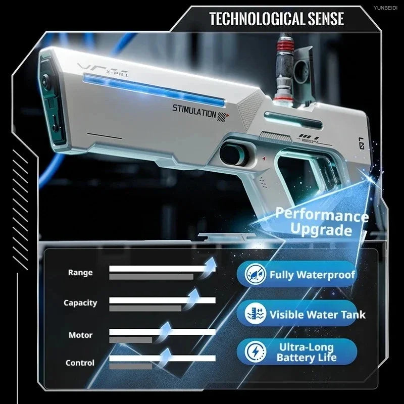 Electric Pulse Water Gun Automatically Sucks Water and Continuously Sprays. Summer Outdoor Game Water Gun Children's Toy Gift