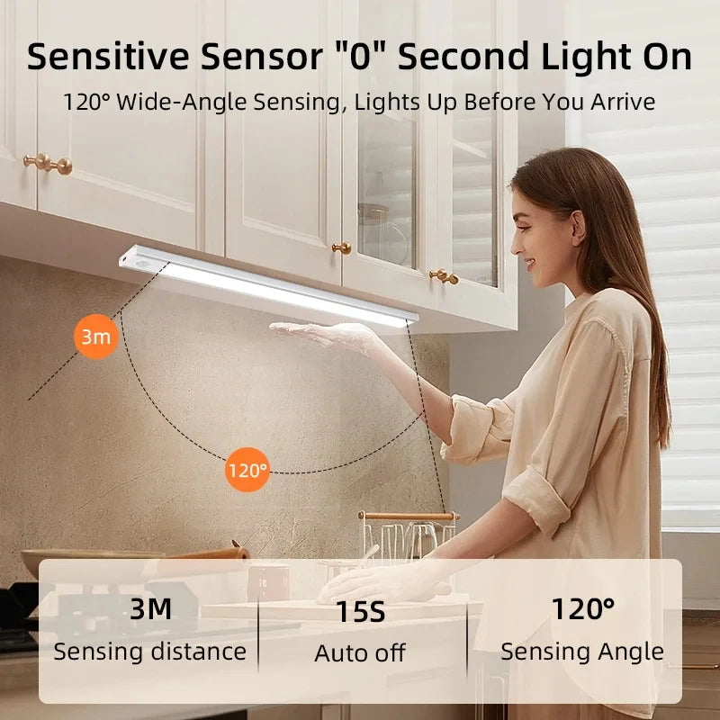 Lampada LED con Sensore di Movimento, Ricaricabile e Dimmabile, 3 Colorazioni