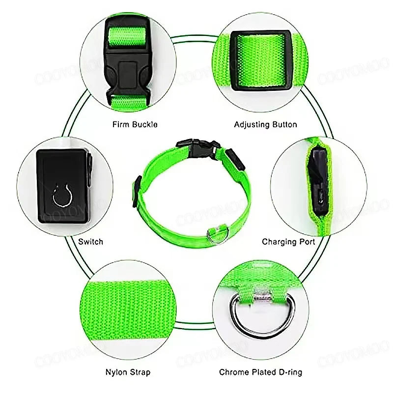 Collare LED Luminoso per Cani e Gatti - USB Ricaricabile, 3 Modalità,…