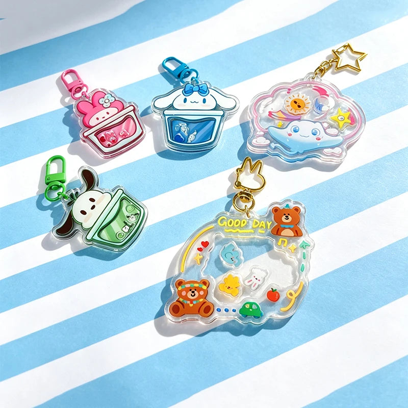 Custom Acrylic Keychain Photo Customization Anime Cartoon Keychain Personalized Design Holographic Transparent Keychain
