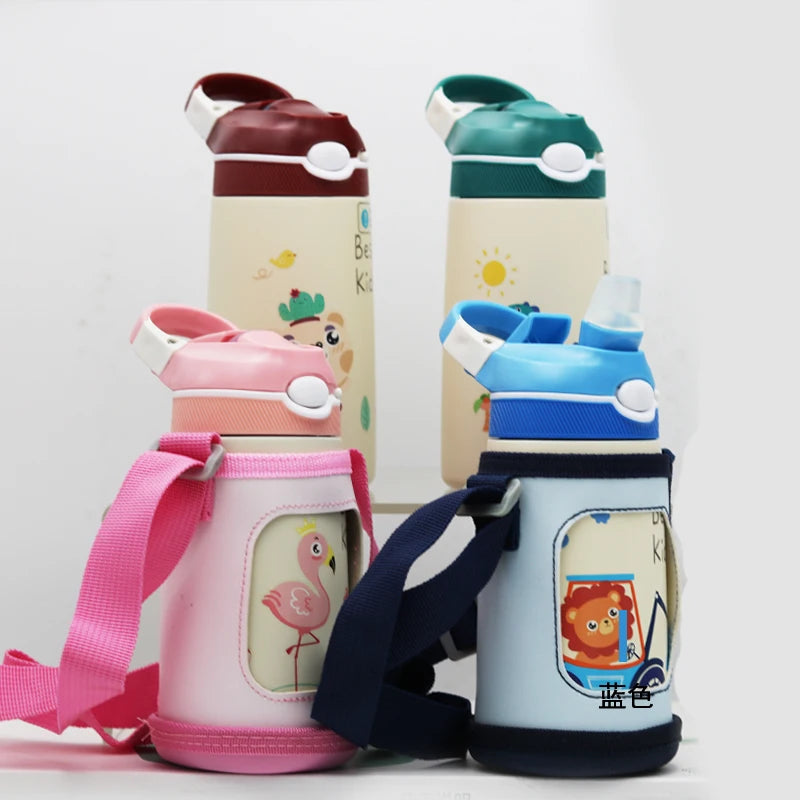 Borraccia termica 400 ml per bambini in acciaio inox 316 con cannuccia a becco