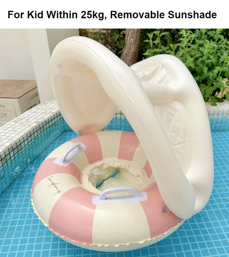 Gonfiabile anello galleggiante per nuoto con parasole rimovibile