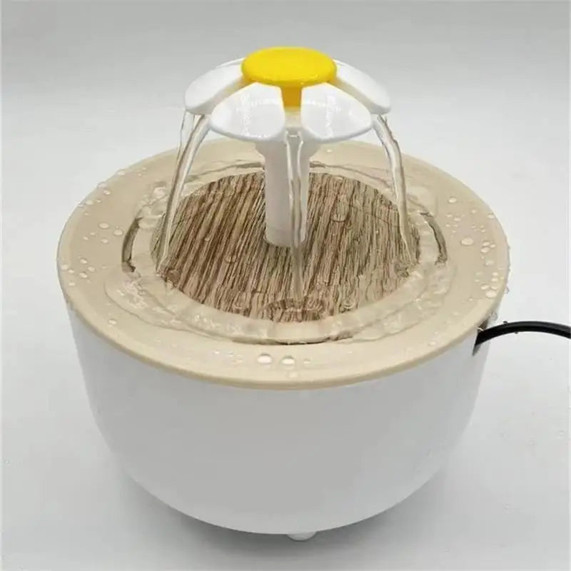 Fontana d'acqua per animali, 1,2 L, filtro auto, ricarica USB, 3 flussi