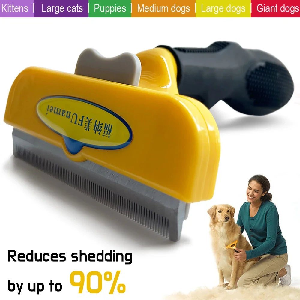 Spazzola anti-pelo per cani e gatti – Rimuove il sottopelo, ergonomica