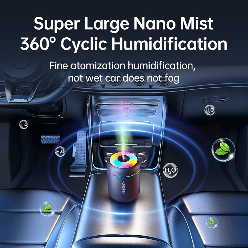 Mini Umidificatore USB da 180 ml con Diffusore di Aromi per Auto, Casa e Camera
