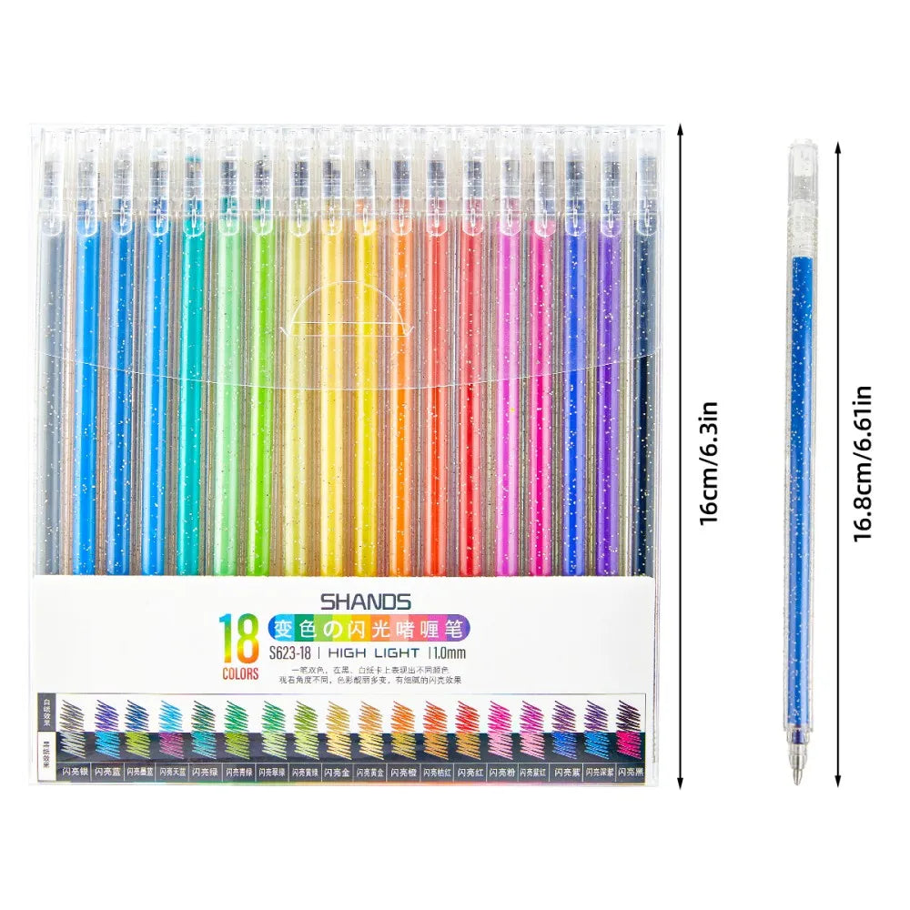 Penna gel glitter 0,2 mm – 8‑60 colori brillanti per carta, diario e arte DIY