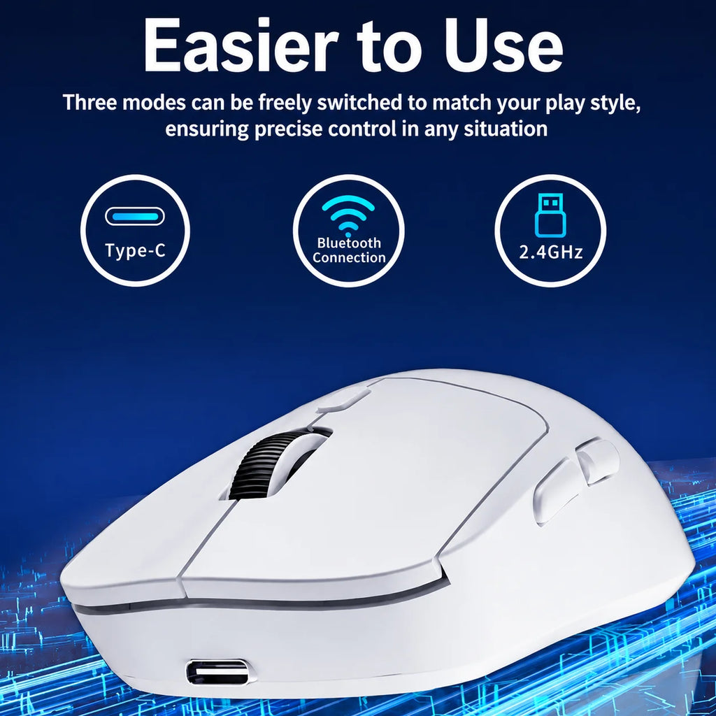 2.4 GHz Mute Wireless Mouse 4-Color Rechargeable Ergonomic Game Mouse Dual-Mode Bluetooth Computer Game Mouse Office Computer