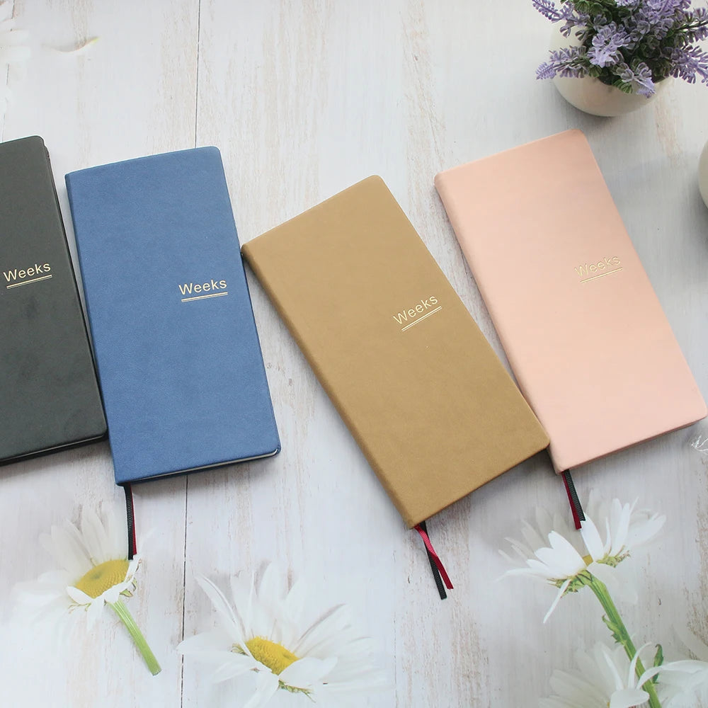 Fromthenon PU Leather Weekly Plan Travelers Notebook Journal Planner Weeks Cover Student Office Stationery Supplies
