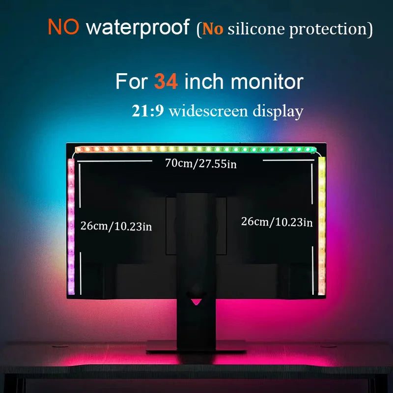 Striscia LED RGB per monitor: sincronizzazione colore, musica e controllo app