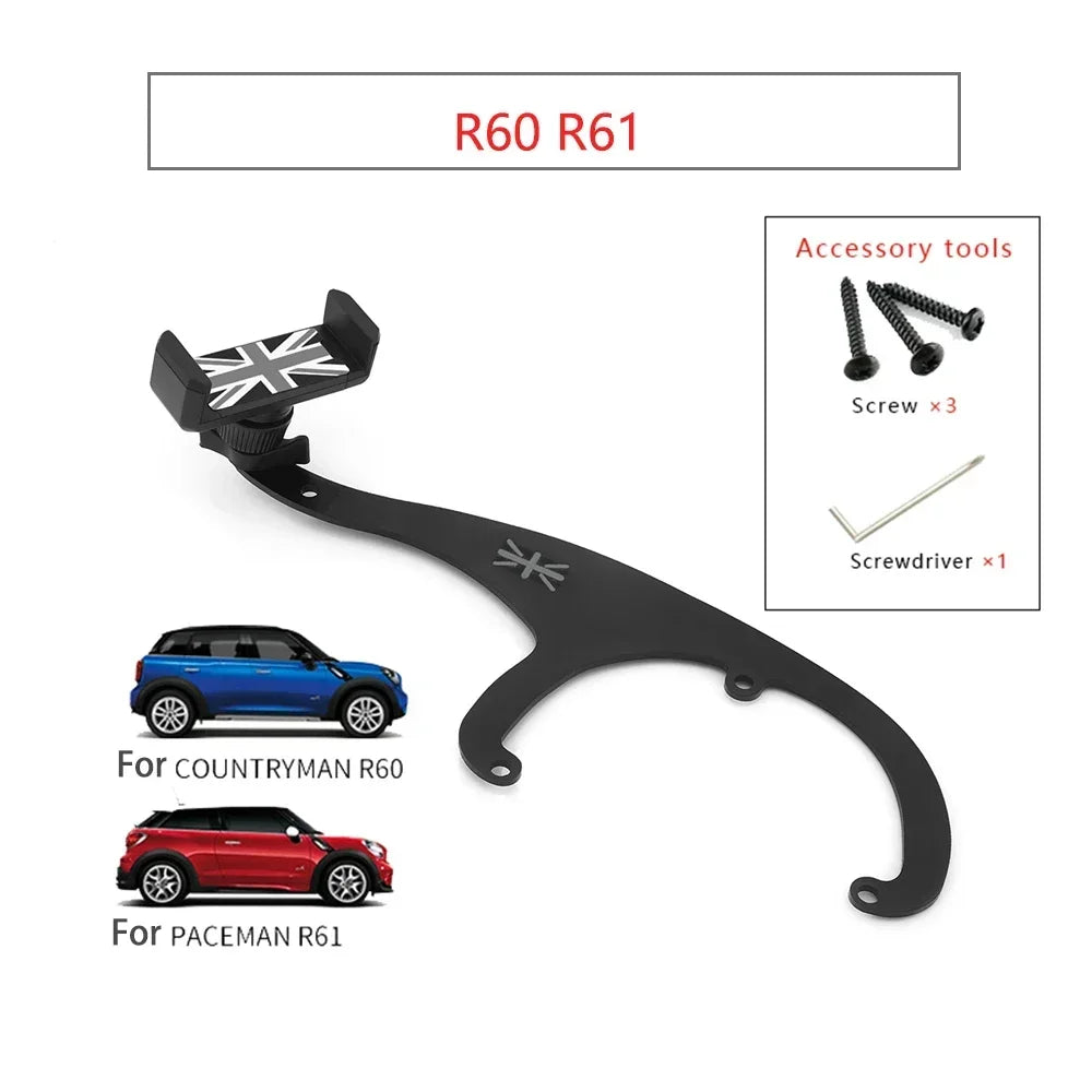 Supporto per telefono GPS per MINI Cooper R55 R56 R57 - Fissaggio interno nero