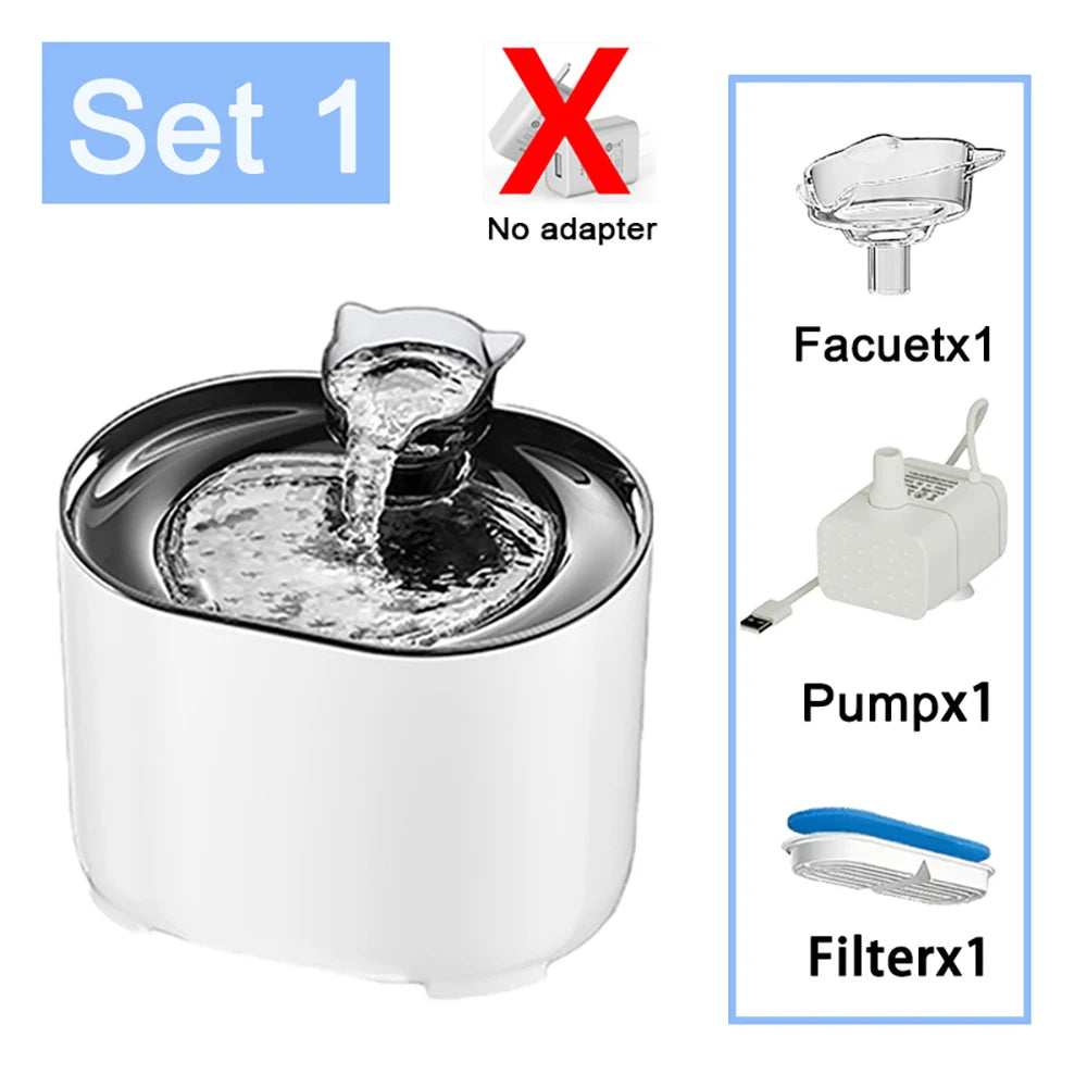 Fontana Acqua 2,2 L per Gatti e Cani – Filtro e Pompa Ultra Silenziosa