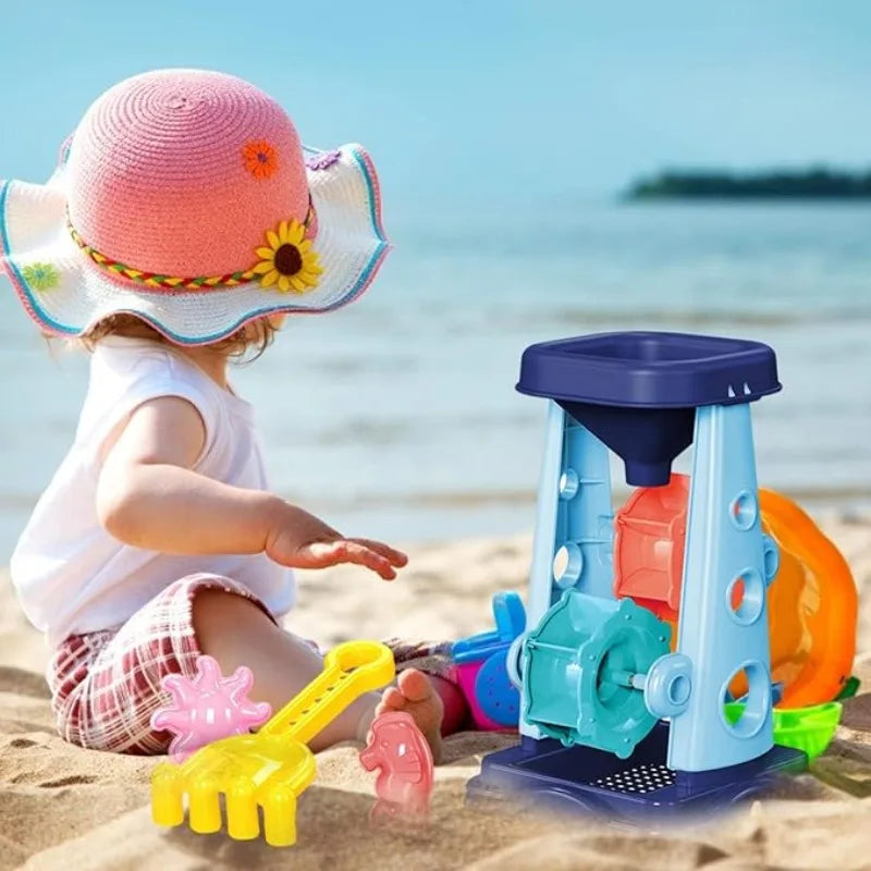 Set Spiaggia per Bambini: Ruota, Secchiello, Scooter, Paletta, Rastrello, Barca