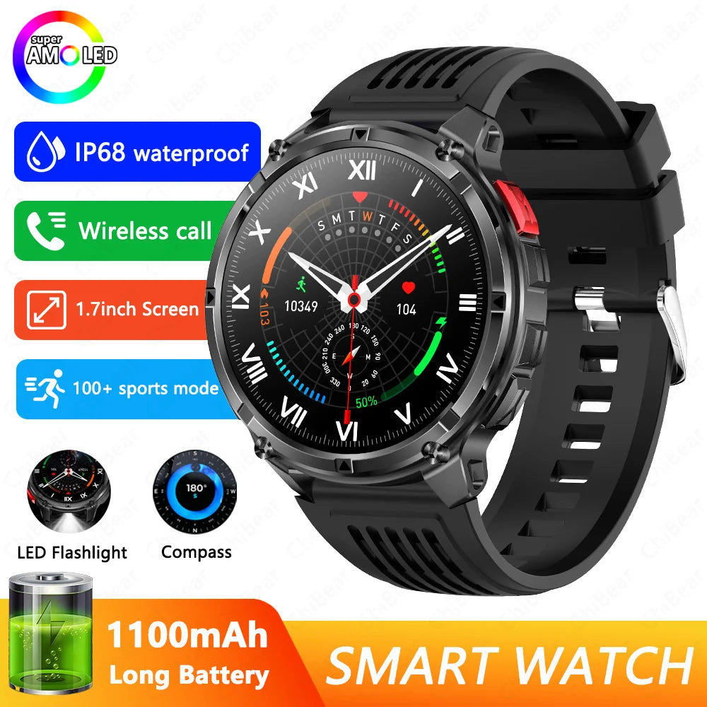 Smartwatch sportivo GPS con batteria 1100 mAh, impermeabilità 3 ATM e…