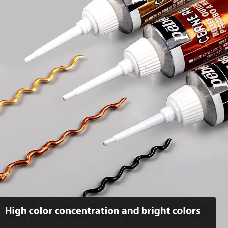 PEBEO Glass Acrylic Paint Outliner 20ML Waterproof Acrylic Paint Tube for Wood Canvas Fabric Painting Glass Pigment Art Supplies