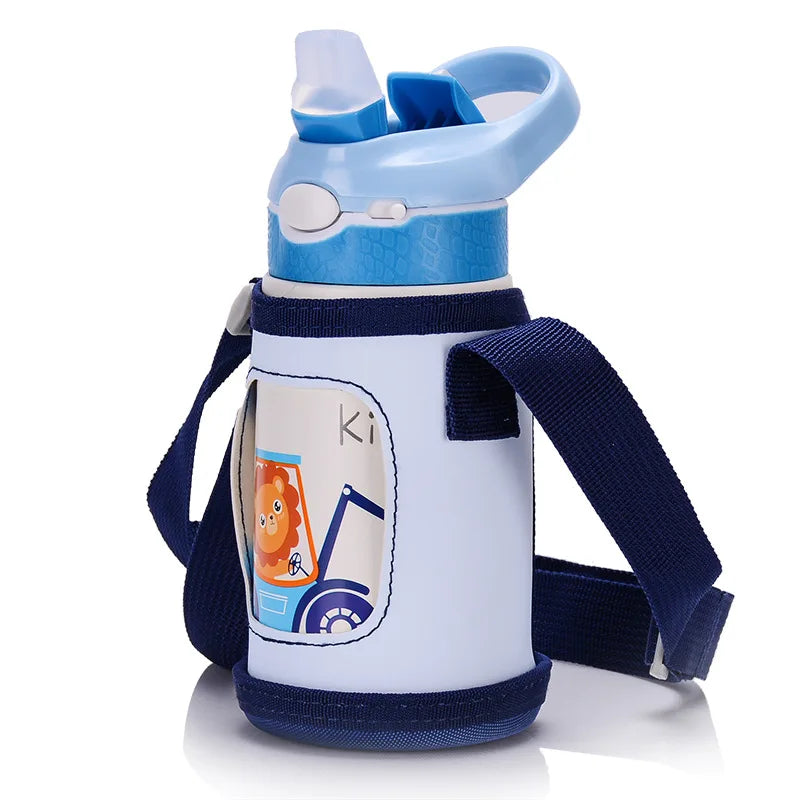 Borraccia termica 400 ml per bambini in acciaio inox 316 con cannuccia a becco