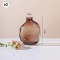 Brown Retro Glass Vase Plant Flowers Bottle Flower Arrangement Hydroponic Terrarium Desktop Vase Creative Home Decor Flower Pot