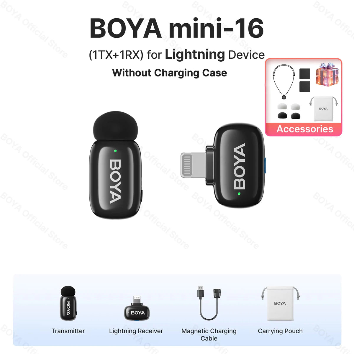 Microfono Lavalier Wireless 2.4 GHz per iPhone, iPad e Android Type‑C