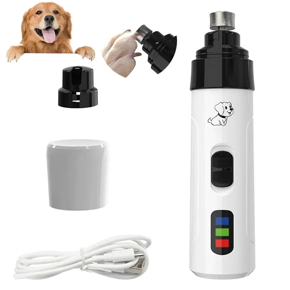 Molino elettrico silenzioso per unghie di cani e gatti, ricaricabile USB