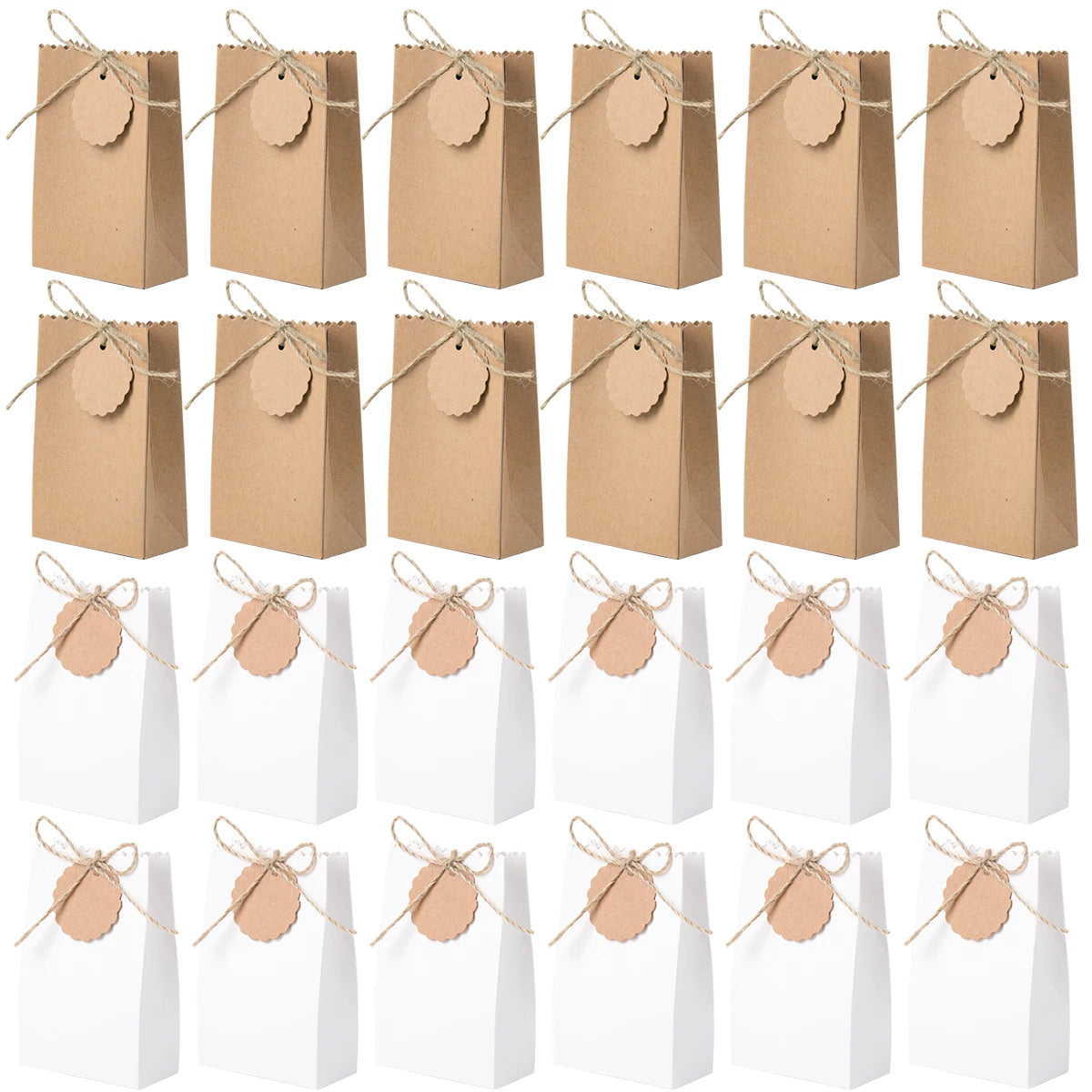 Confezioni regalo in carta kraft retro 10-30 pezzi con etichette e corda