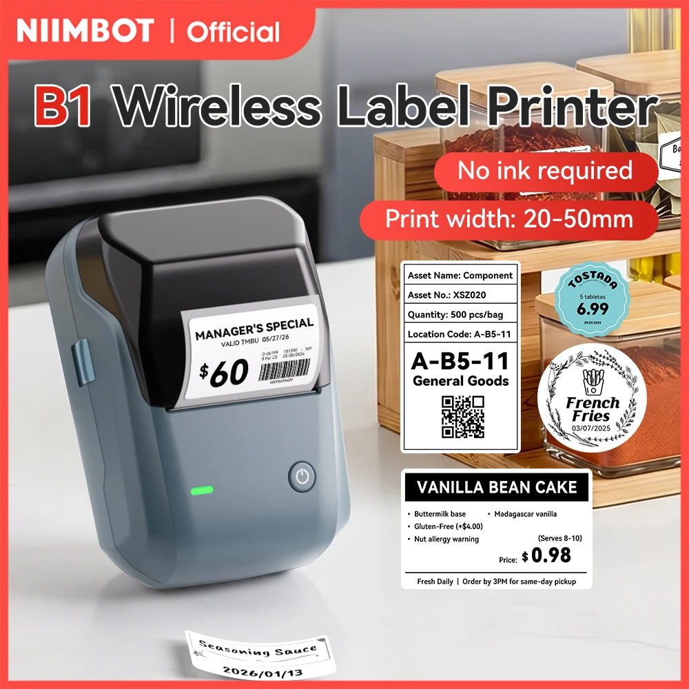 Stampante termica portatile B1 – Etichette adesive 2 pollici Bluetooth