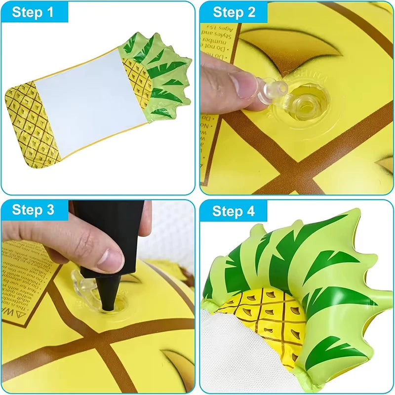 Foldable Fruits Floating Water Hammock Lounger Water Toys Inflatable Floating Bed Chair Summer Swimming Pool Water Hammock Bed