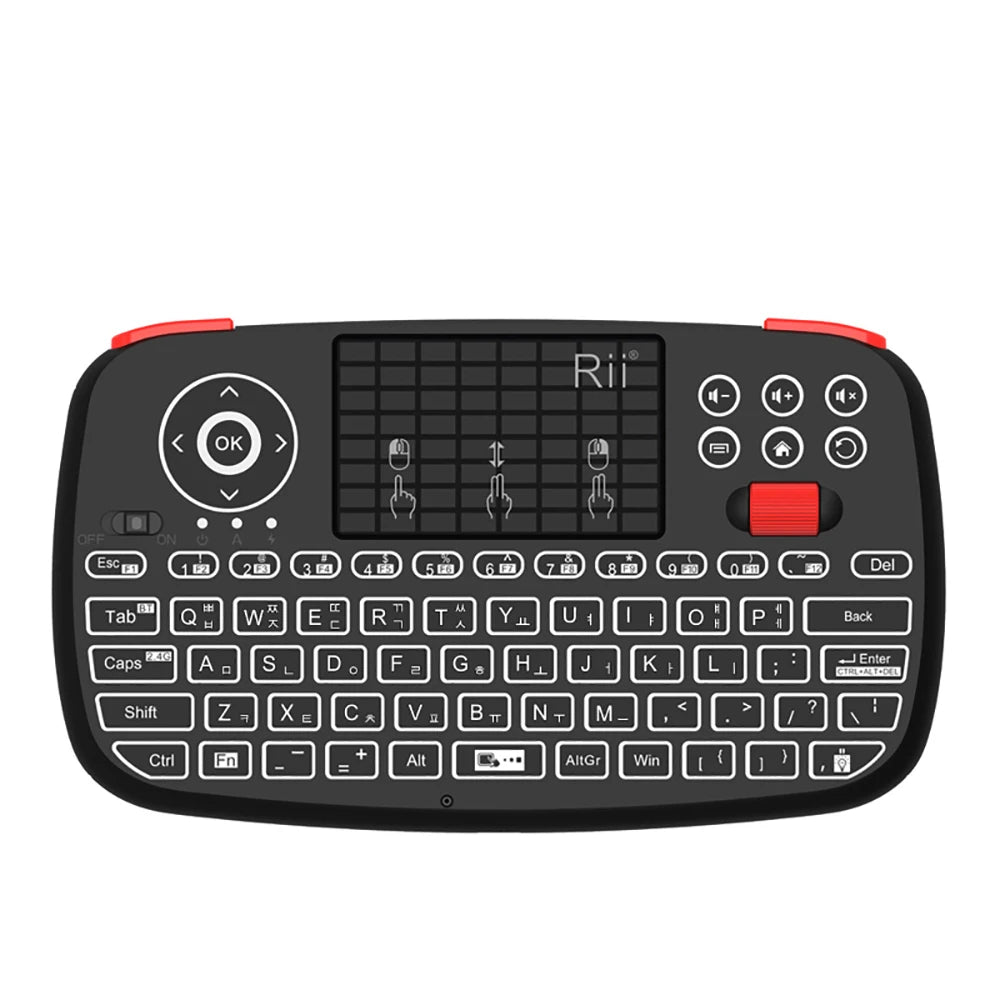 Tastiera wireless mini con touchpad e retroilluminazione, Bluetooth e 2.4 GHz