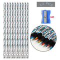 Set da 12 matite colorate arcobaleno 7 colori per disegno e pittura su legno