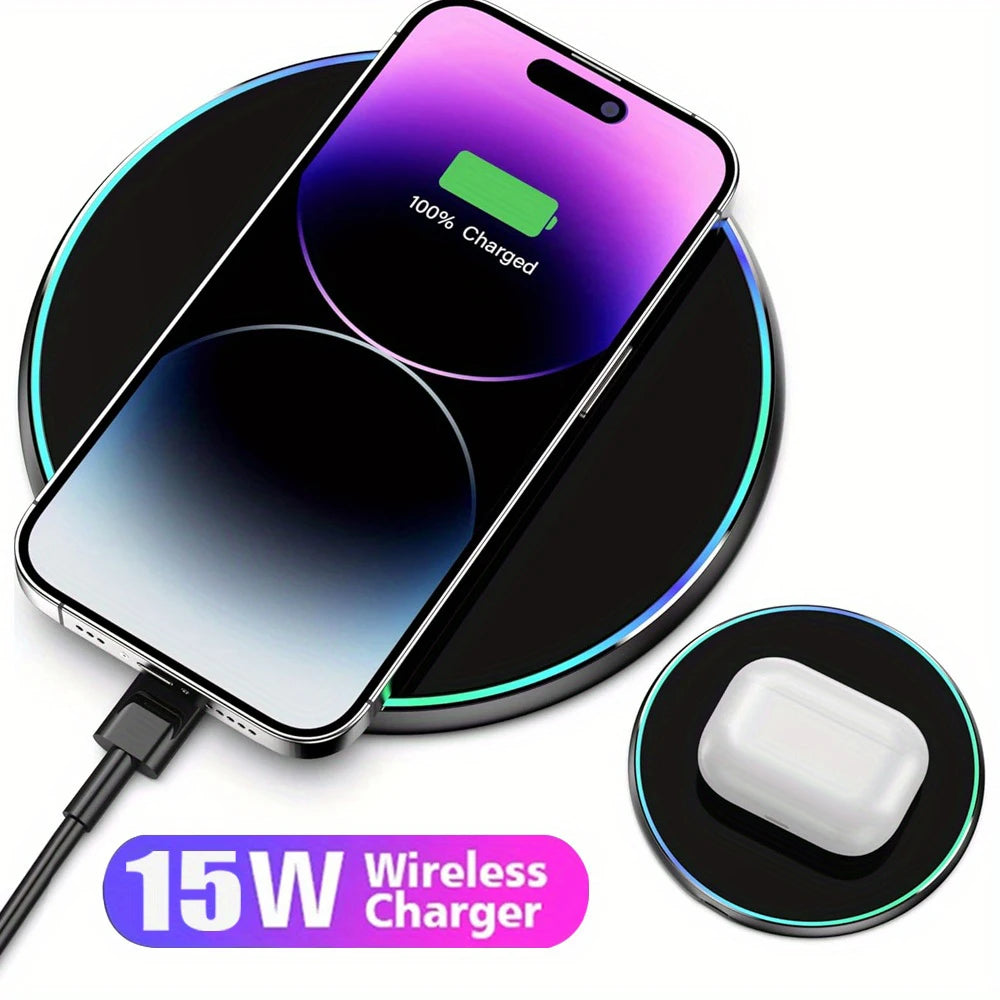 Wireless Charger for Apple iPhone 16 15 14 13 12 Pro Max Samsung Galaxy S22 S21 S20 S10 S9 Huawei Xiaomi Google Pixel