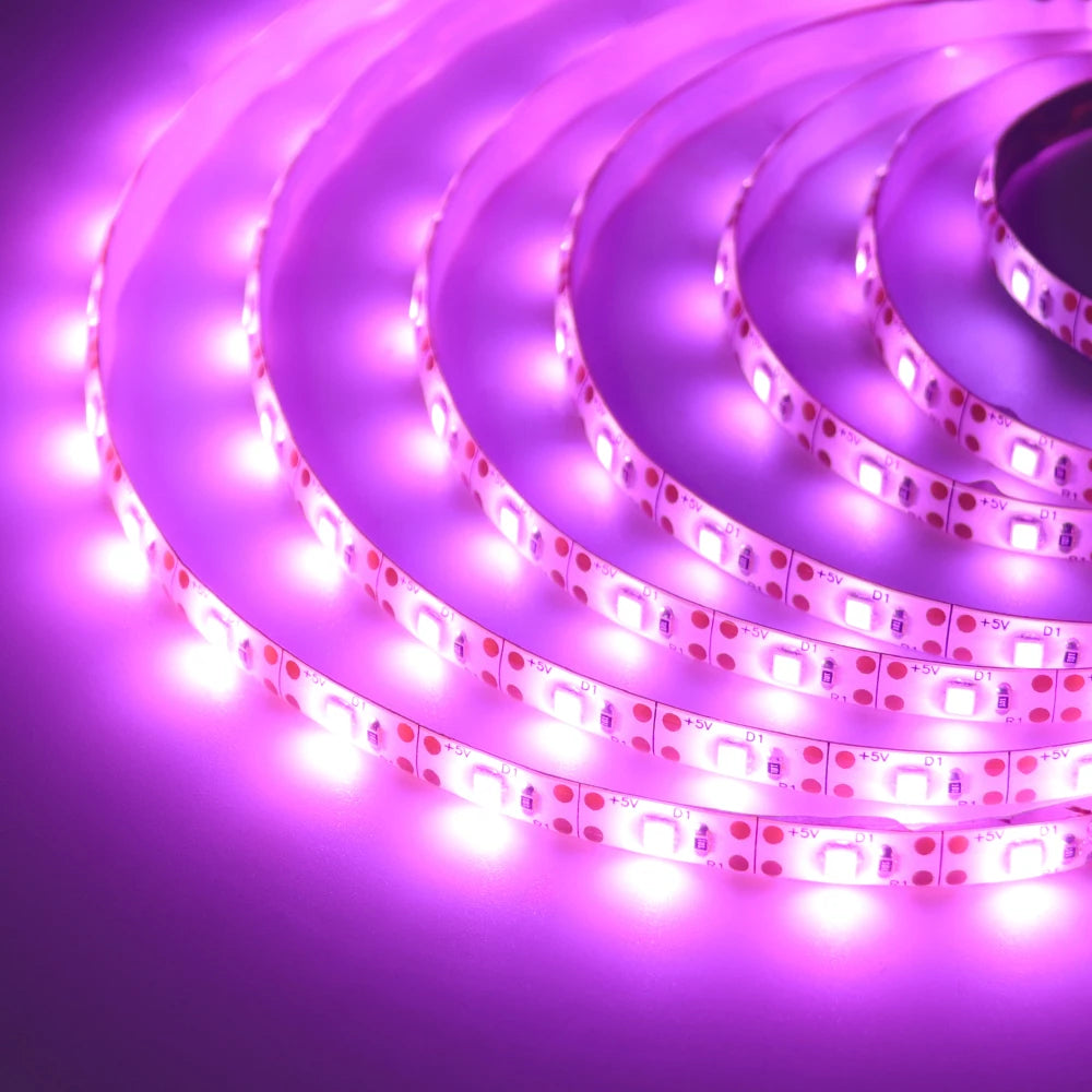 Striscia LED USB 5V SMD 2835, 60 LED/m, colori RGB, flessibile, 1‑5 m