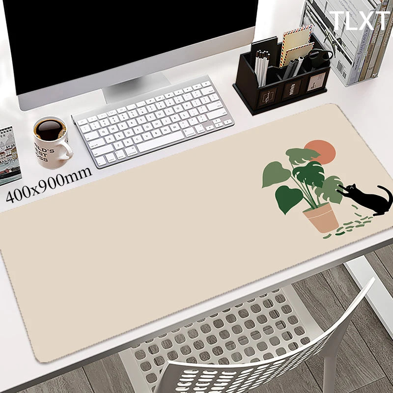 Tappetino da scrivania XXL con stampa gatto kawaii – 100x50 cm