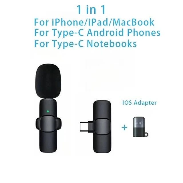 Wireless Lavalier Microphone For iPhone 15/16/17 Series Android Devices Noise Cancelling Mini Lapel Microphone for Vlogging Mic