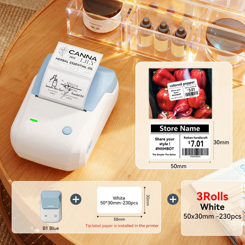Stampante termica portatile B1 – Etichette adesive 2 pollici Bluetooth