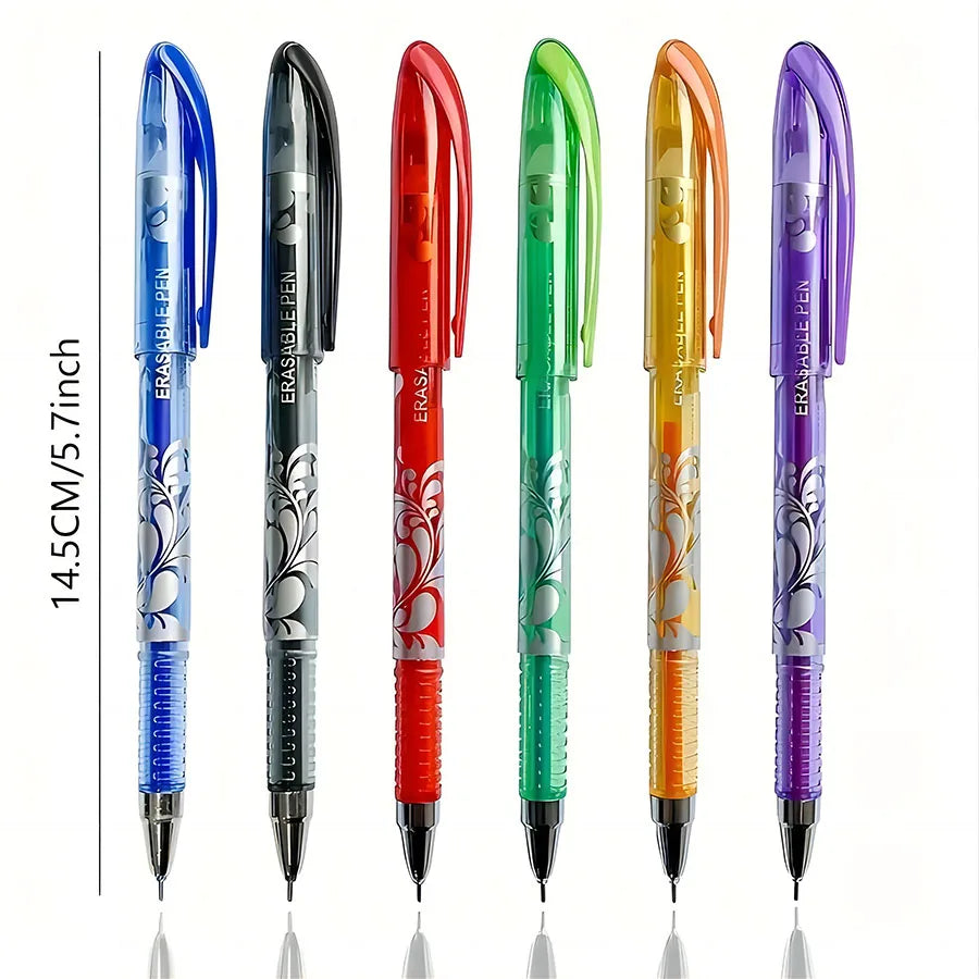 Set da 36 penne gel cancellabili 6 colori per scuola e ufficio