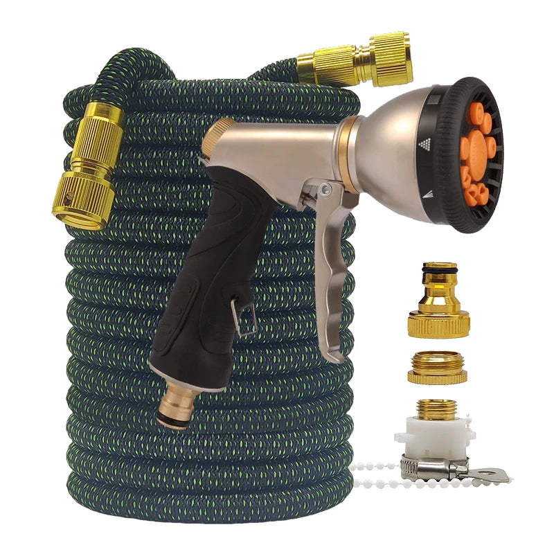 Tubo da giardino espandibile 2,5‑30 m – pressione, flessibile e anti‑corrosione