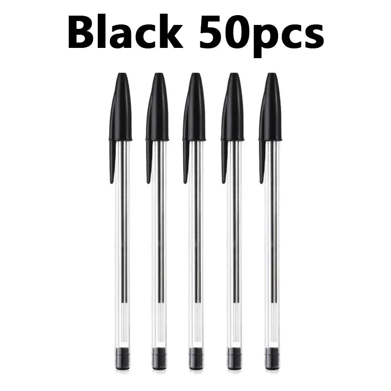 Penna a sfera 1.0 mm, set 50/100 pezzi, blu rosso nero – per scuola e ufficio