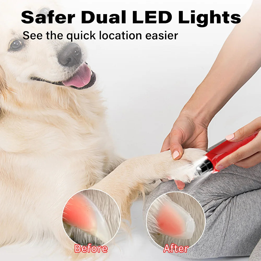 Levigatore per unghie cani silenzioso 6 velocità con 2 LED e protezione polvere