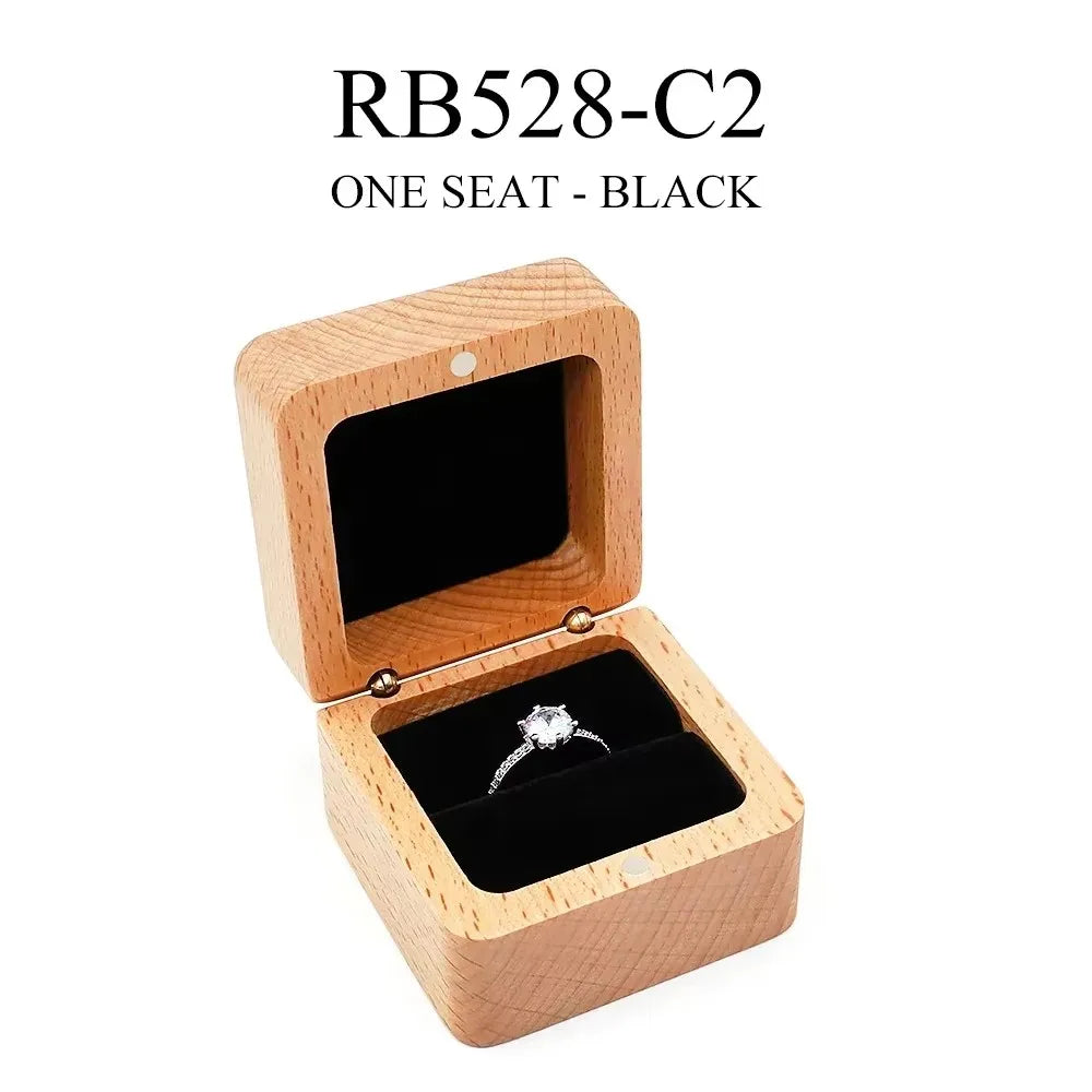 Boîte à bagues en bois de noyer pour demande en mariage, coffret à bijoux vide en bois pour boucles d'oreilles et bagues, boîte pour bague de fiançailles, boîte pour alliances, cadeau d'anniversaire