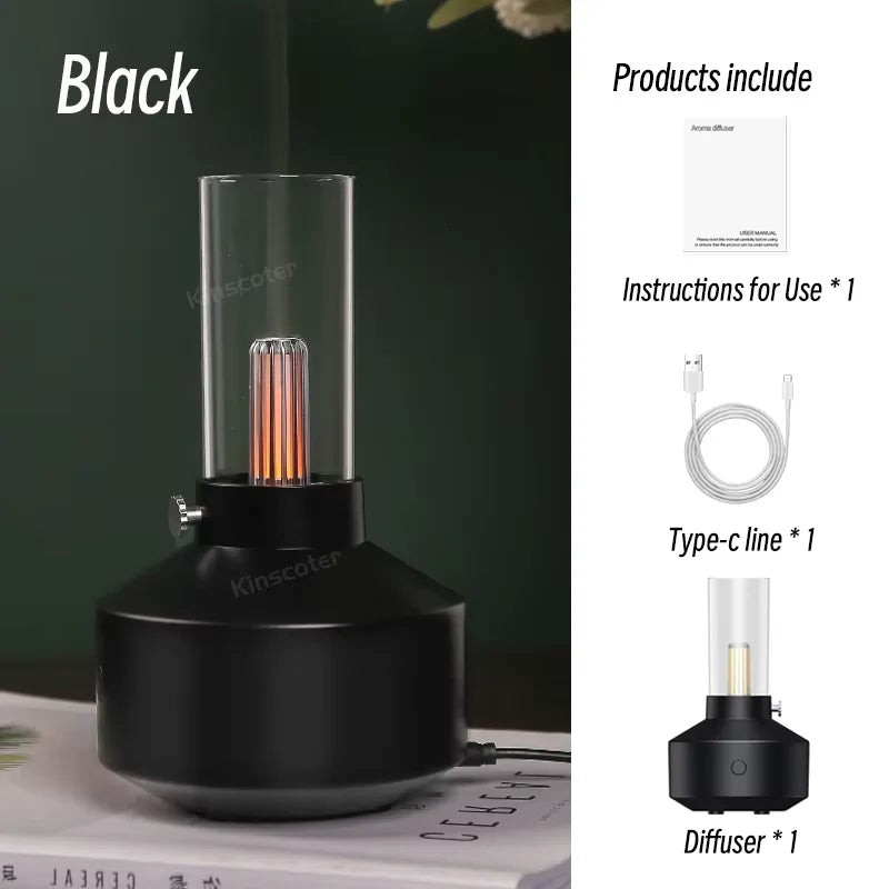 Vintage Night Light Aroma Diffuser Aromatherapy Mini Desktop Air Humidifier USB Creative Ambient Light As Gift/Essential Oil Set