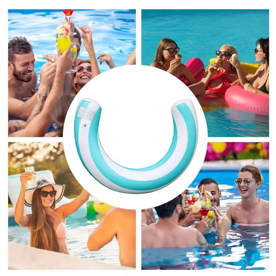 Ciambella gonfiabile a forma a U a strisce per nuoto, design ad arco in PVC…