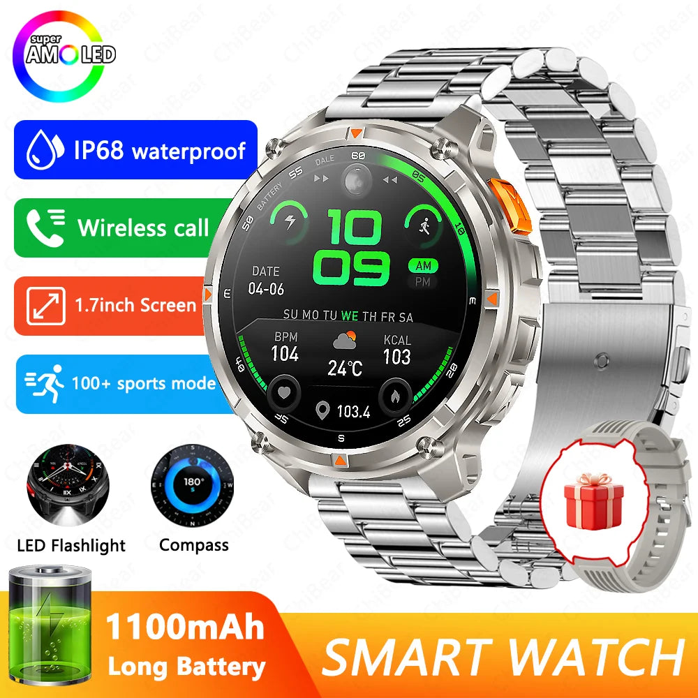 Smartwatch sportivo GPS con batteria 1100 mAh, impermeabilità 3 ATM e…