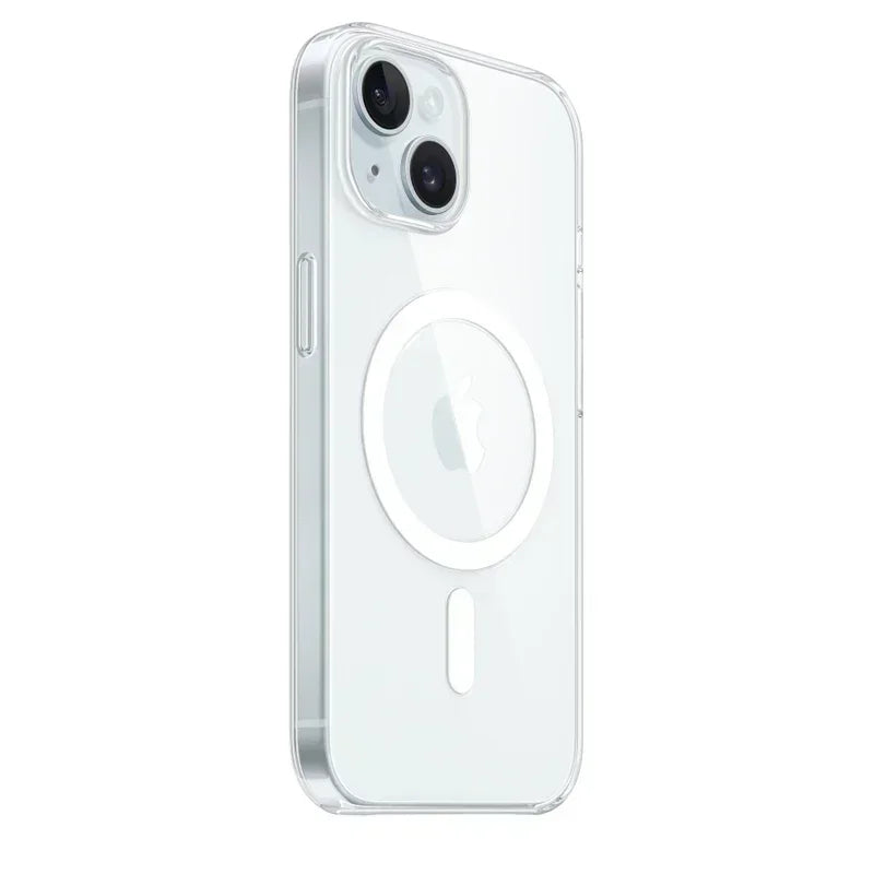 Magnetic Original Clear Case For iPhone 17 16 15 14 13 12 18 Pro Max Plus Mini Air Funda For Magsafe Silicone Transparent Cover