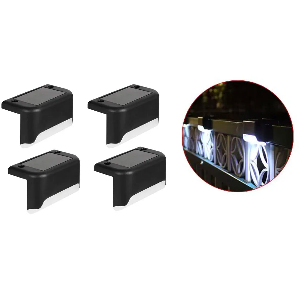 Set da 4 Luci Solari LED Impermeabili per Gradini, Recinzioni e Patio